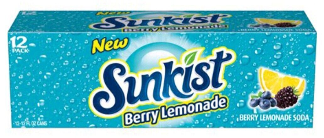 Pick 1 Sunkist Soda Pop 12 Pk Orange/Mango Orange/Cherry Limeade/Berry Limeade