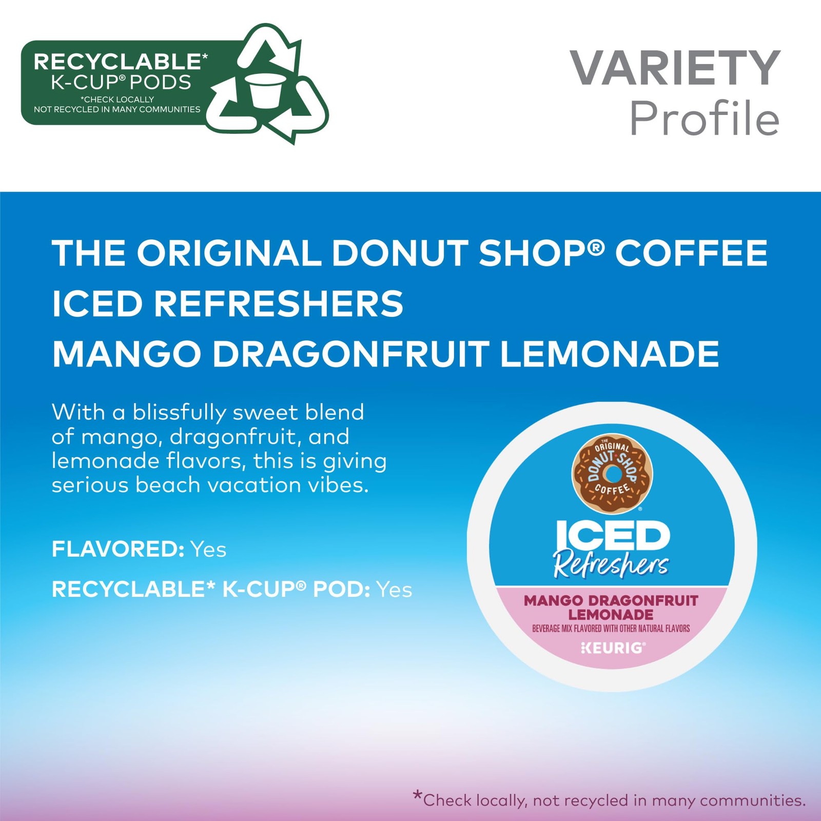 The Original Donut Shop Iced Refreshers, Mango 20 Count (Pack of 1)