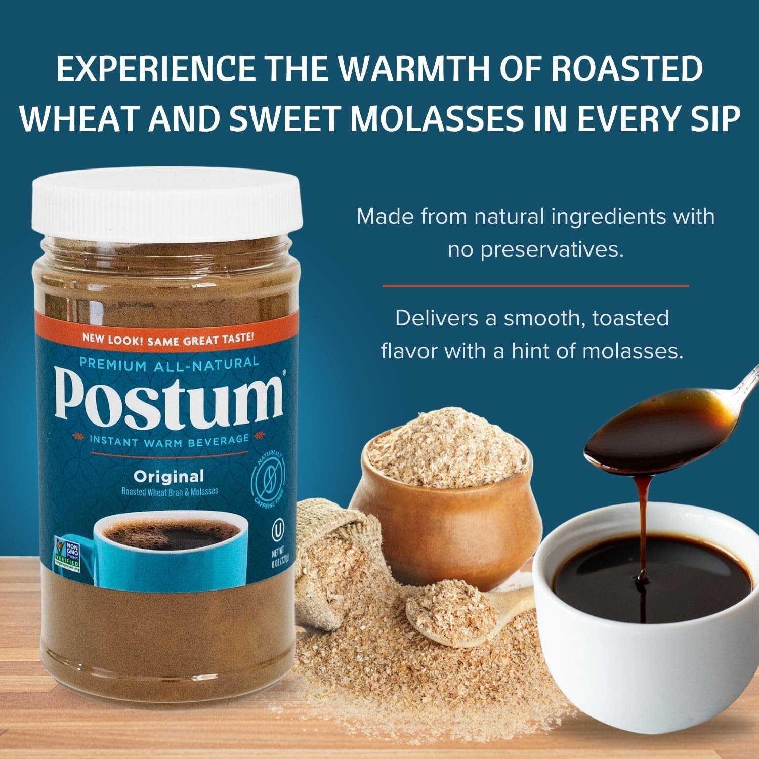 Postum -Coffee Substitute Original 3x8oz Coffee Alternative Caffeine Free