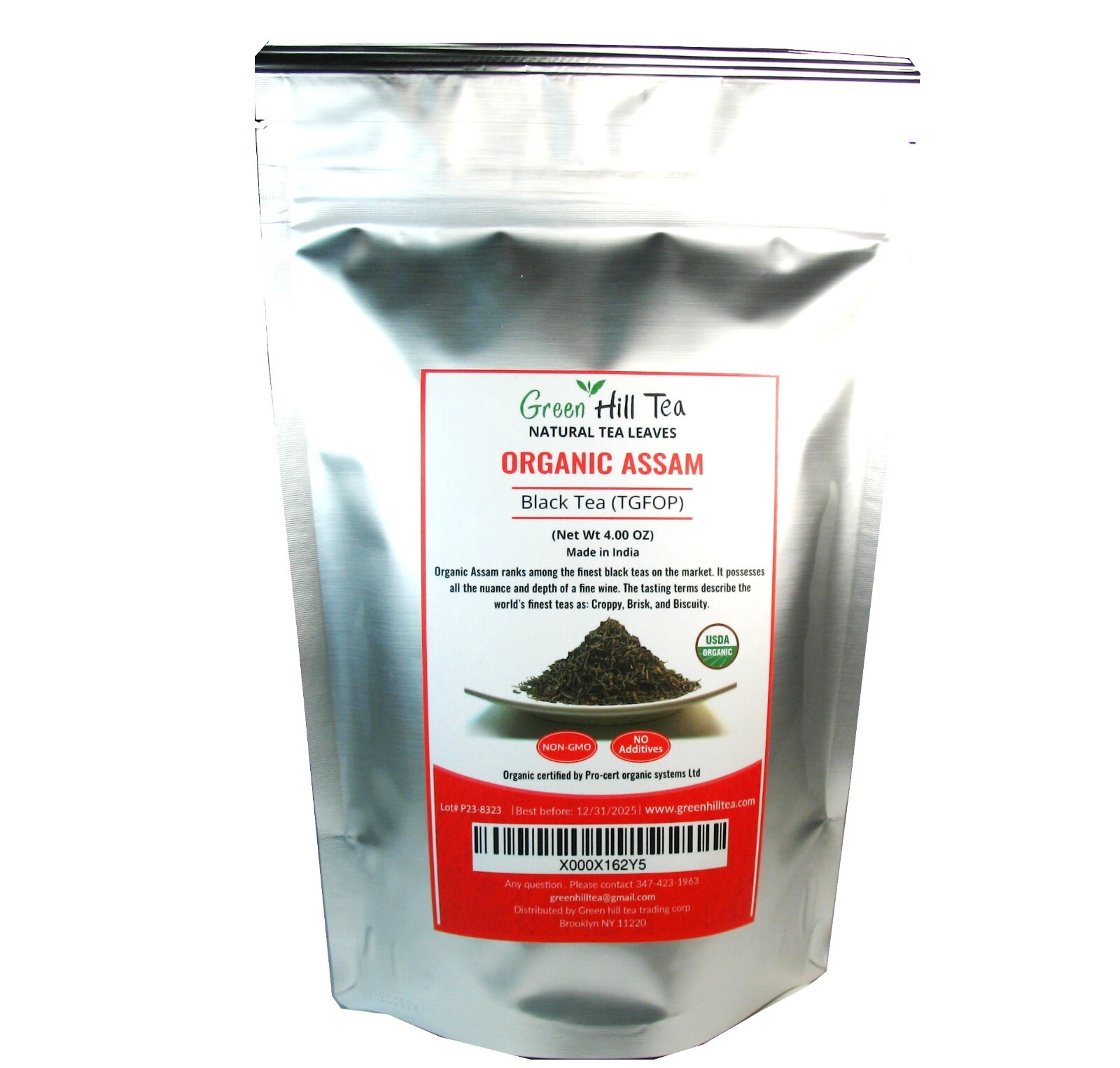 Organic Assam(TGFOP) black Tea with tippy flowery loose tea Estate Tea 1/4 LB