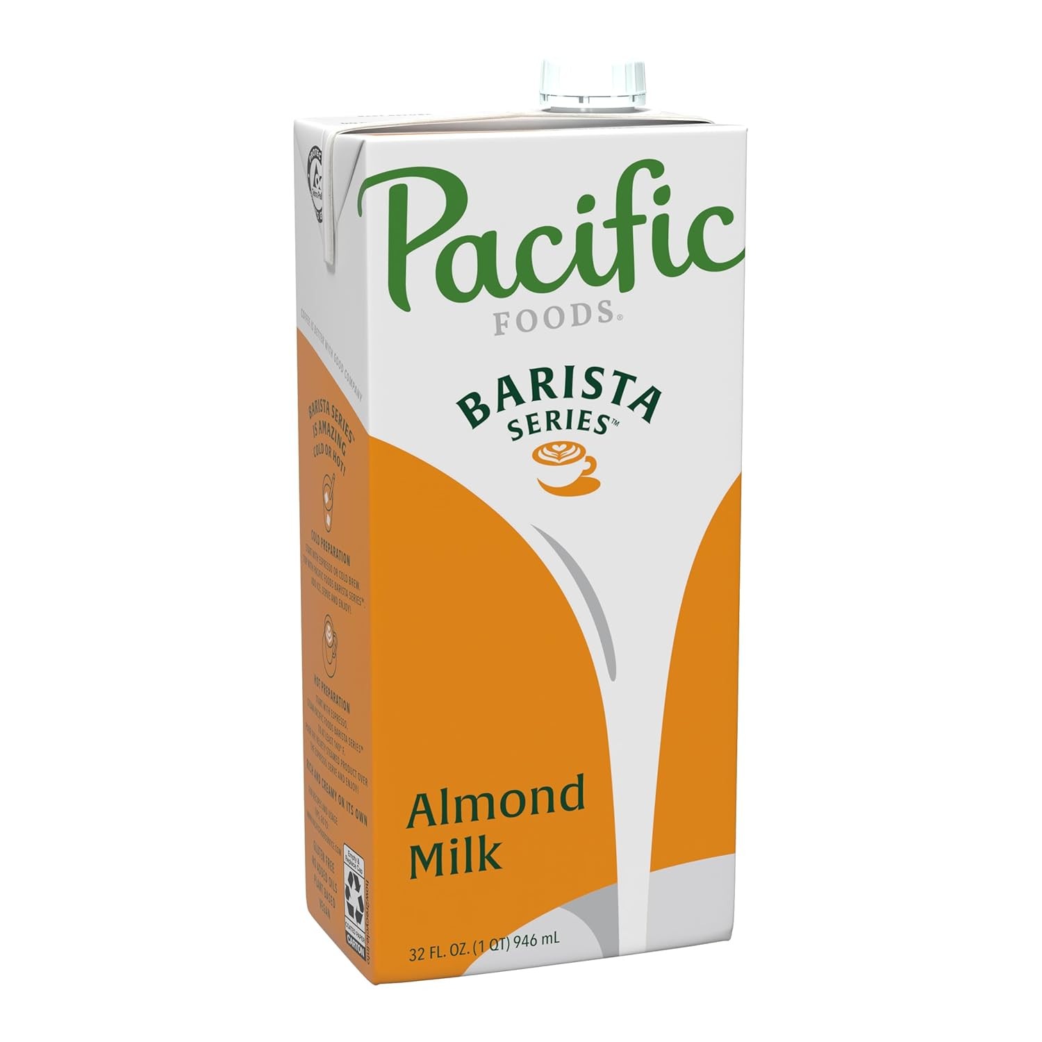 Pacific Foods Barista Series Almond Milk 32 oz Carton Plant Based Non Dairy