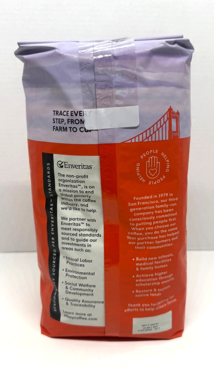 San Francisco Bay Coffee Dark Roast Whole Bean French Roast 3lb Bag x 2 PACK NEW