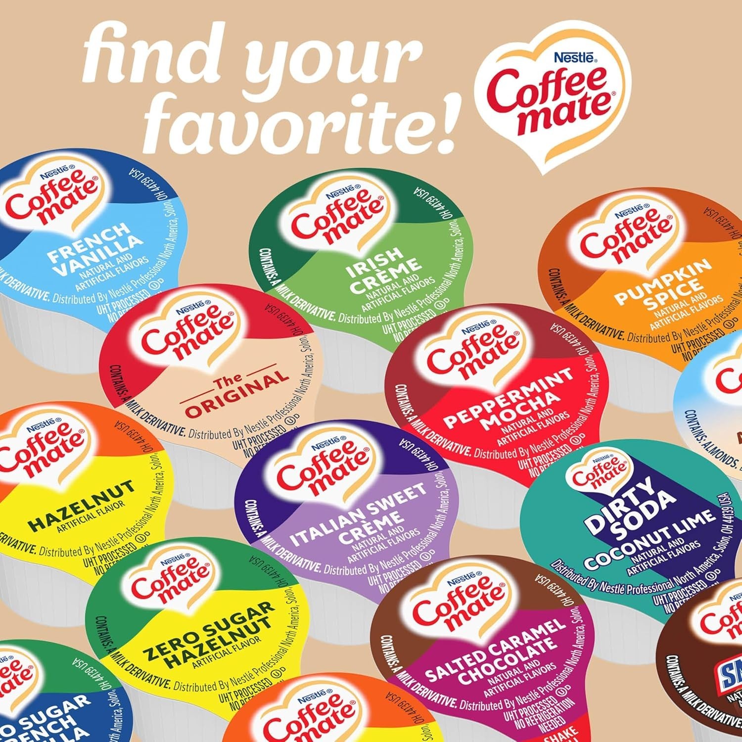 Nestle Coffee mate Original Liquid Coffee Creamer Singles, Box of 180