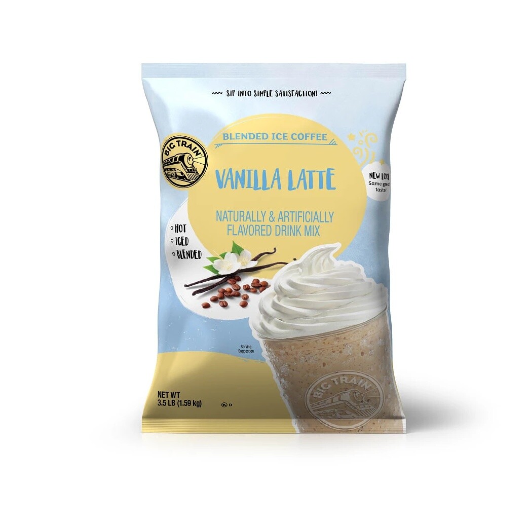 Big Train Blended Ice Coffee Iced Coffee Vanilla Latte 3lb Bulk Bag – Single Bag