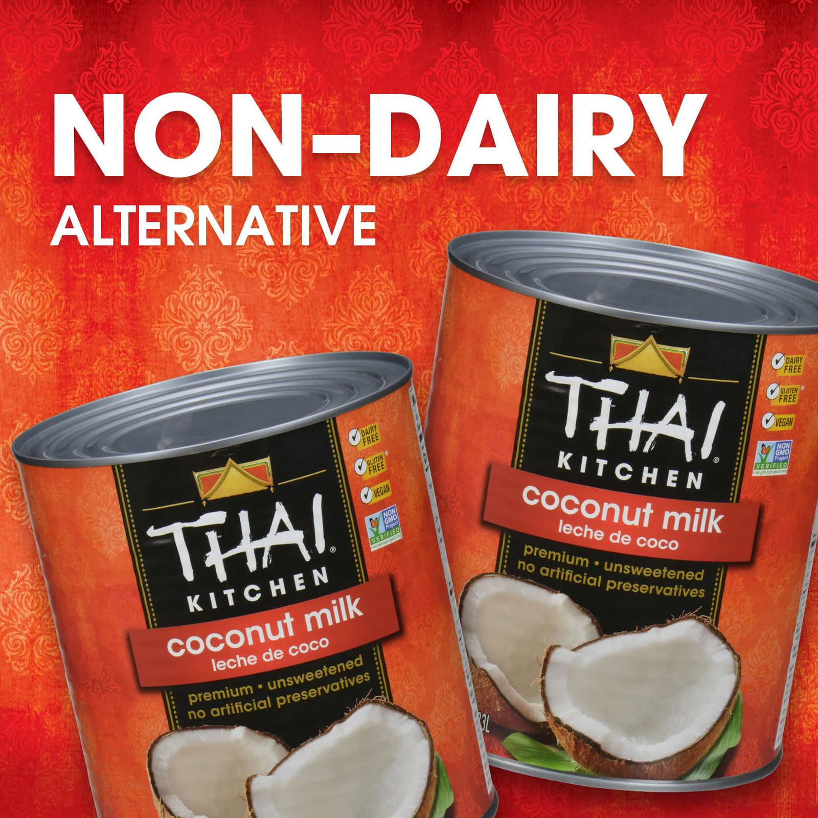 Thai Kitchen Coconut Milk 96oz 6-Pack Cans Unsweetened Dairy Free Gluten Free