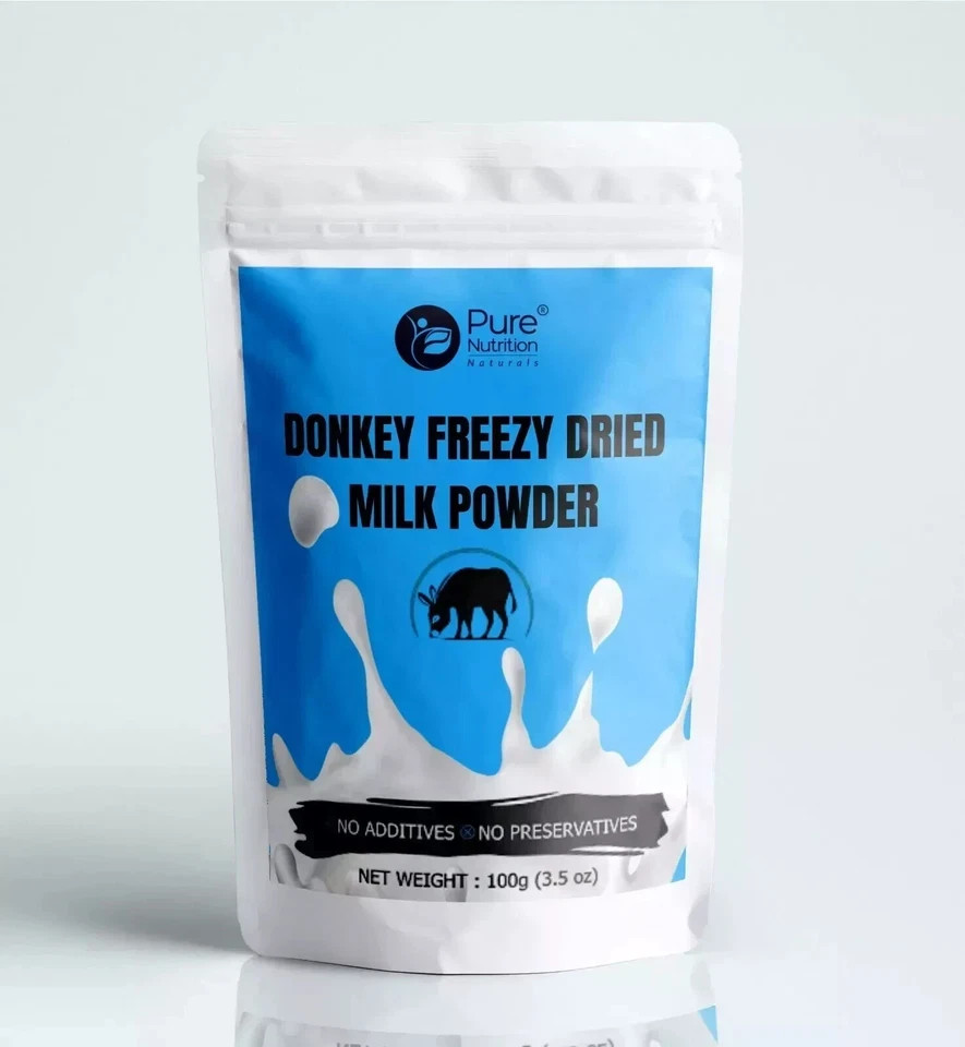 (PACK OF 2) 100% NATURAL HERBS DONKEY MILK POWDER FREEZE DRIED (3.05 OZ) 100 GM