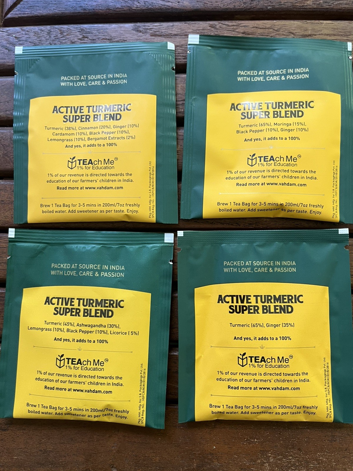 Vahdam India Infusions Turmeric Herbal Tea – Variety 4 Pack *Great to try them*