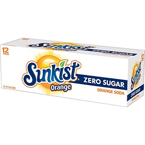 Sunkist Zero Sugar Orange Soda 12 Pack Caffeinated Bold Flavor 12Oz Cans
