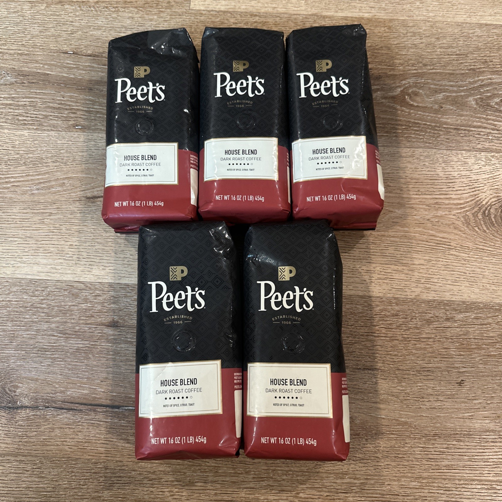 5 Pounds Peet’s Coffee House Blend Dark Roast Whole Beans