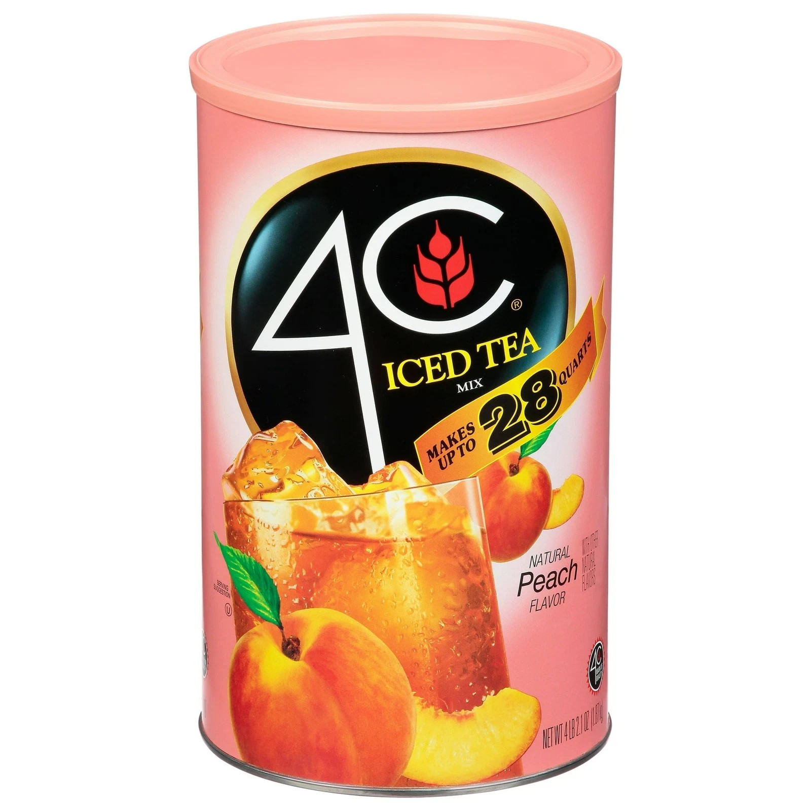 4C Natural Peach Iced Tea Mix, 66.1 oz (4lbs 2.1oz)