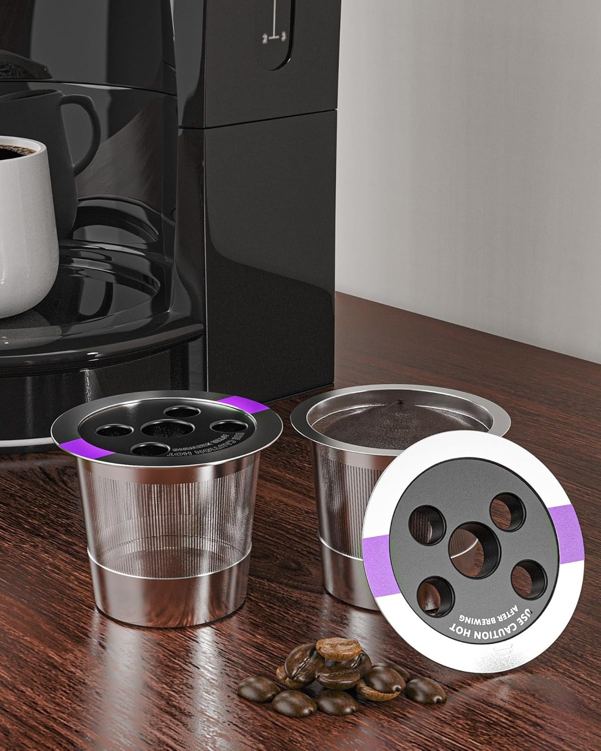 Universal Refillable Coffee Pods with 5 Holes, Suitable for k cups, Stainless st