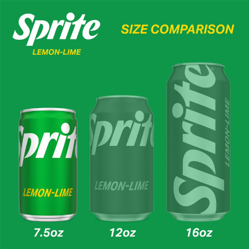 (PACK OF 2), Sprite Lemon Lime Mini soda Pop soft Drink 7.5 fl oz 10 Pack cans..