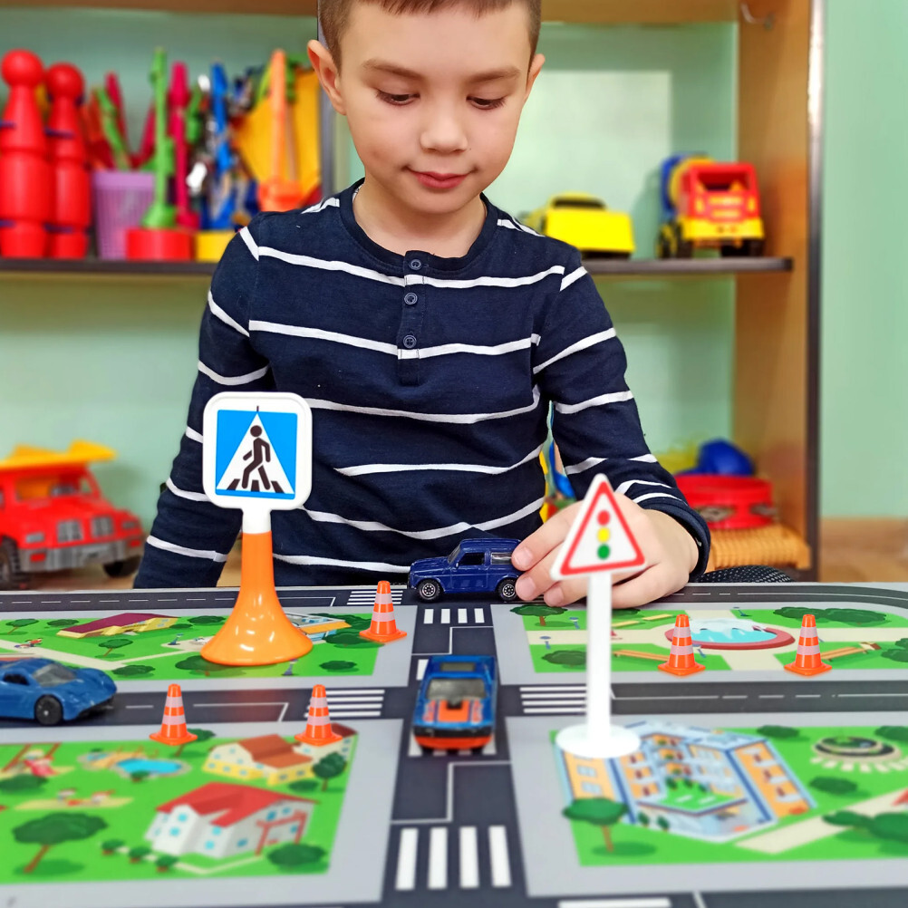 road cones mini Miniature Traffic Toys Construction Toys Model