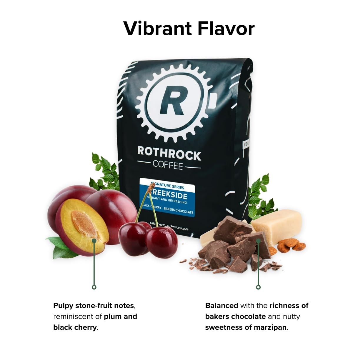 Rothrock Coffee Creekside Blend Medium Roast Specialty Whole Bean 340g Bag Unit