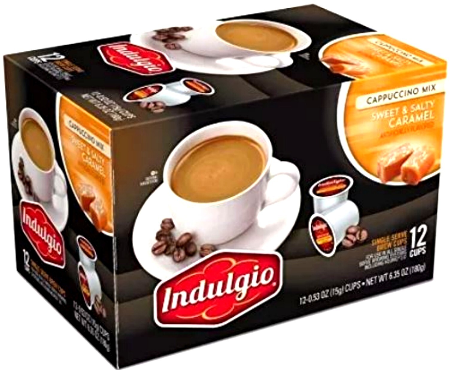 12 Indulgio SWEET & SALTY CARAMEL Cappuccino K-Cup Coffee Pods Keurig-1 box 2026