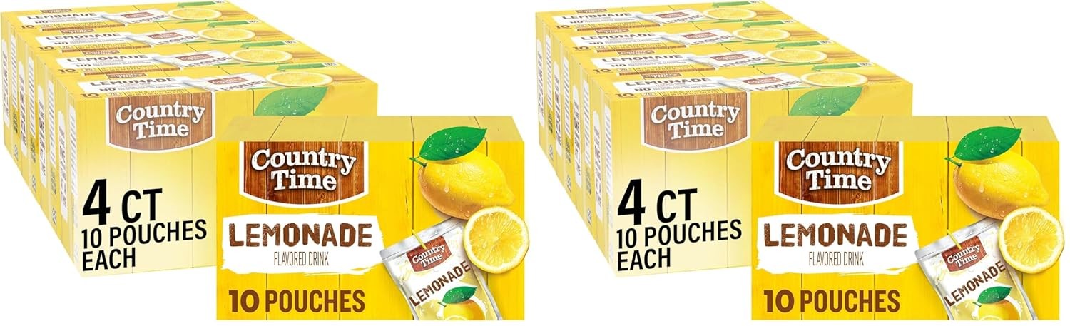 Lemonade Ready to Drink Flavored Drink Pouches 40 ct Pack 4 Boxes of 10 Drink