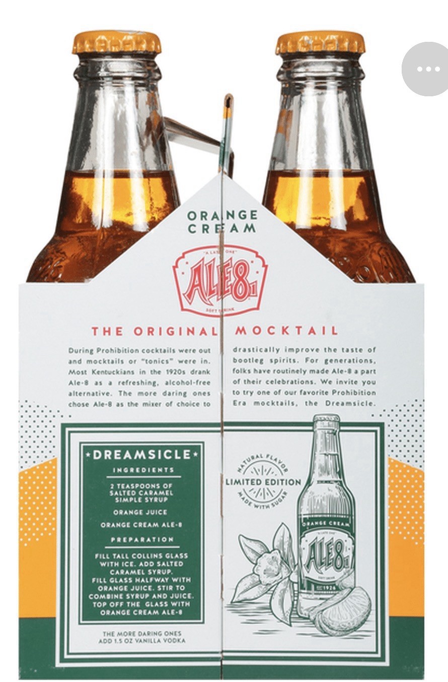 Ale 8 One Orange Cream Soda Pop 6 Glass Bottles Guaranteed Fresh Winchester Ky