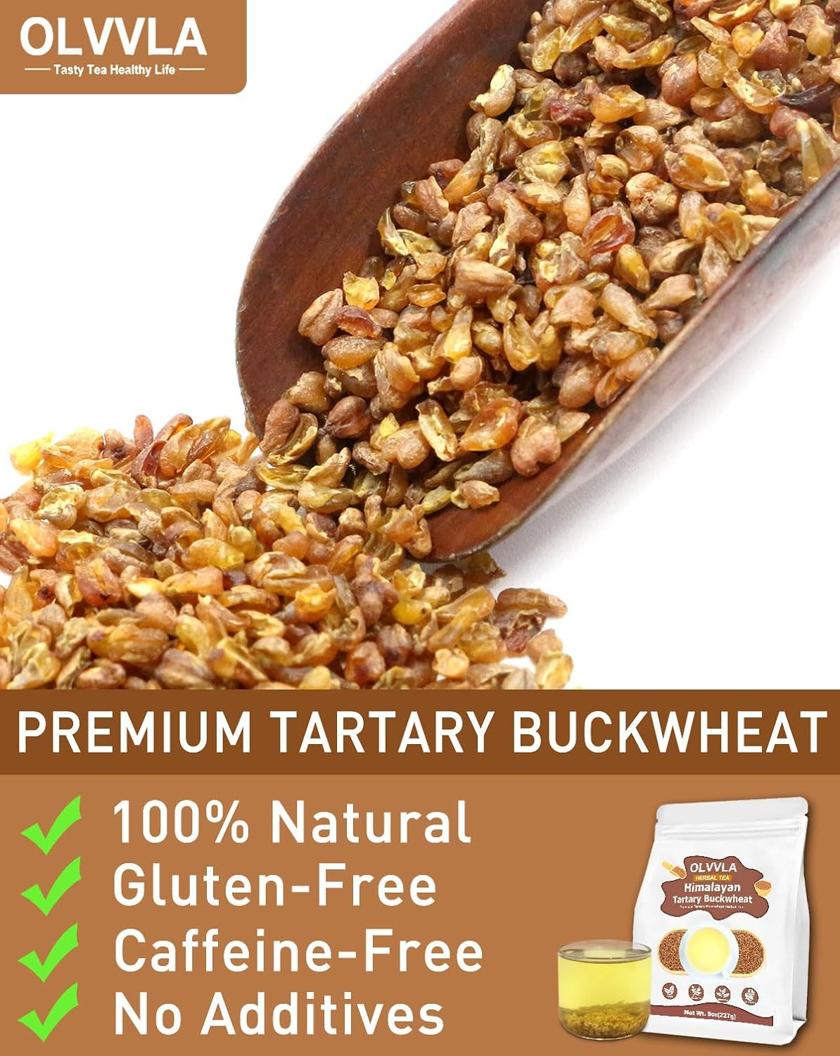 – Himalayan Tartary Buckwheat – 8Oz/227G – Premium Roasted Buckwheat Tea – Gl…