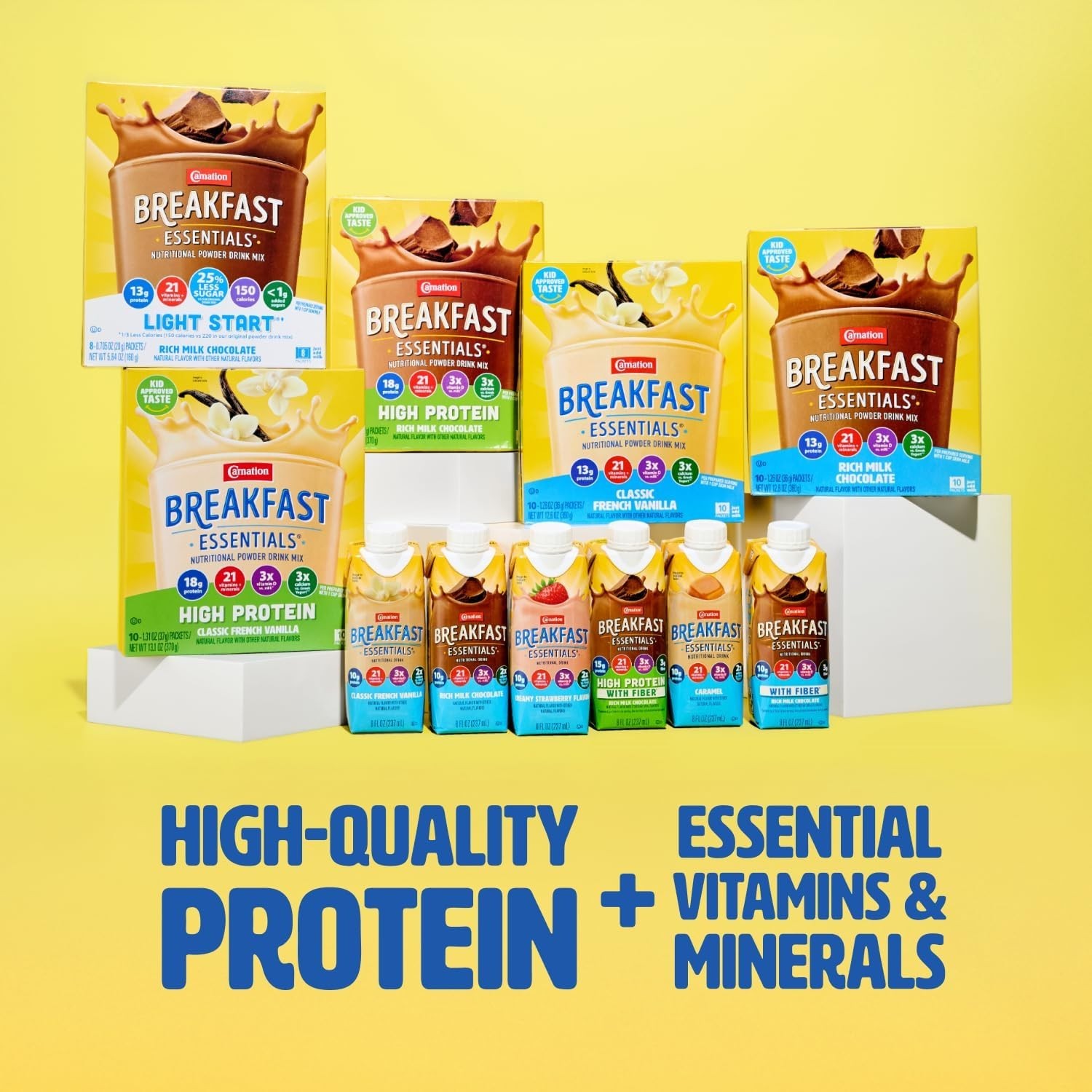 Carnation Breakfast Essentials Ready to Drink with Fiber Rich Milk Chocolate,…