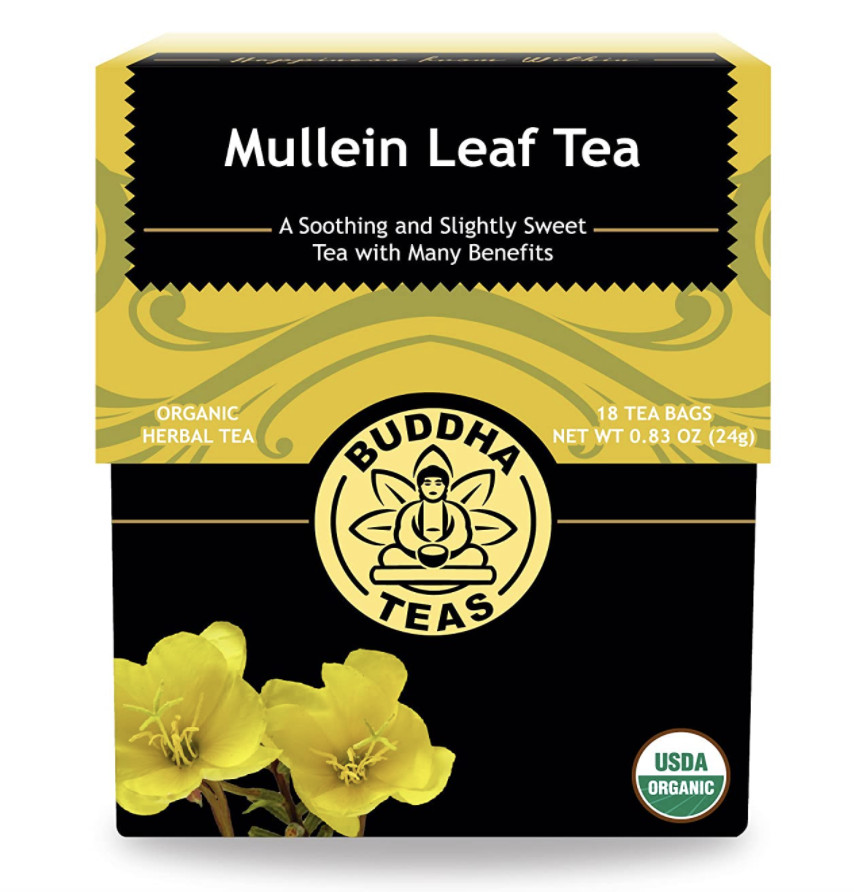 Buddha Teas Organic Mullein Leaf Tea 18 Bag Kosher Caffeine Free