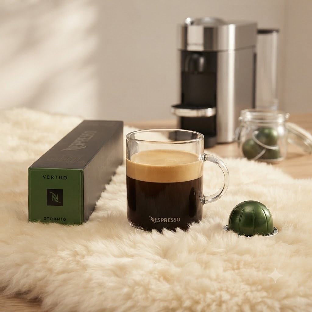 Nespresso Vertuo Stormio Coffee Pods Dark Roast 7.7oz Mug 60 Capsules