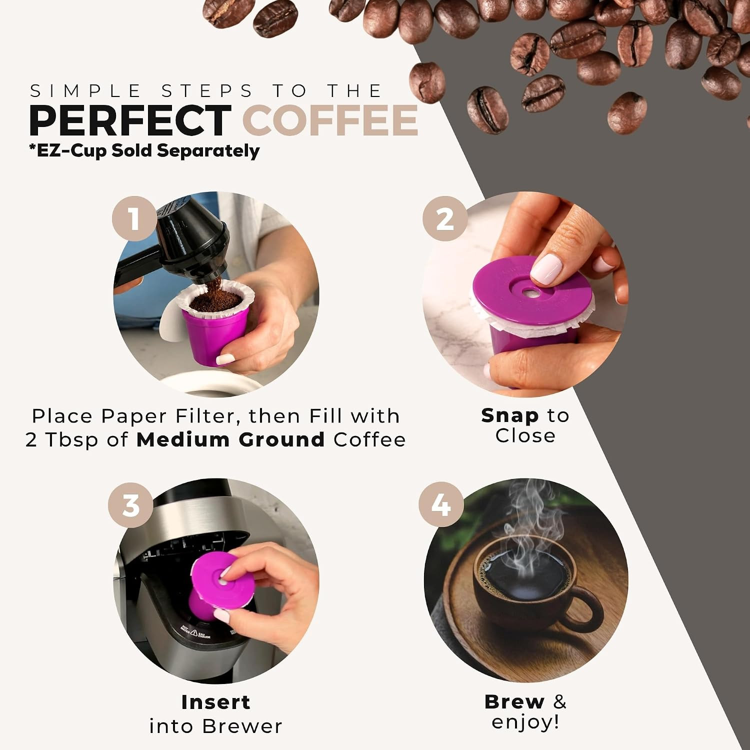 200 Count Paper Coffee Pod Filters with Lids for Reusable K-Cup Pods