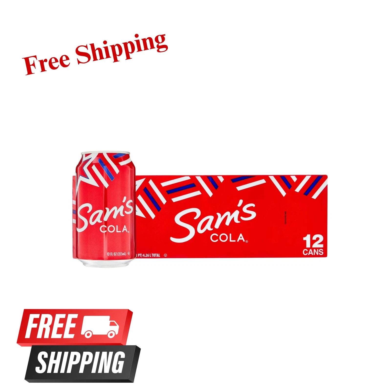 Sams Cola Soda Pop, 12 fl oz, 12 Pack Cans Free Shipping******