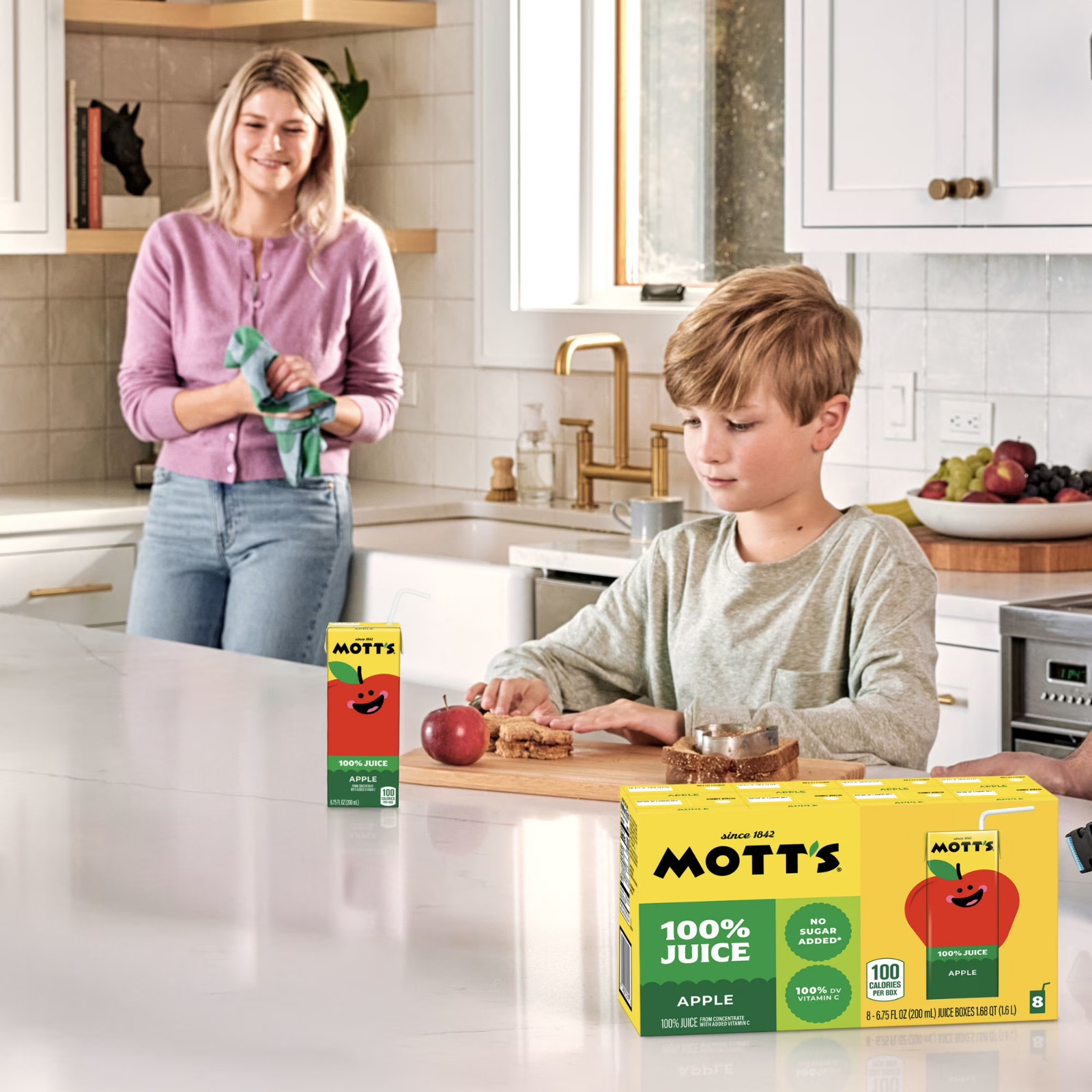 Mott’s 100% Apple Juice Variety Pack, 6.75 fl oz, 32 Count Boxes….