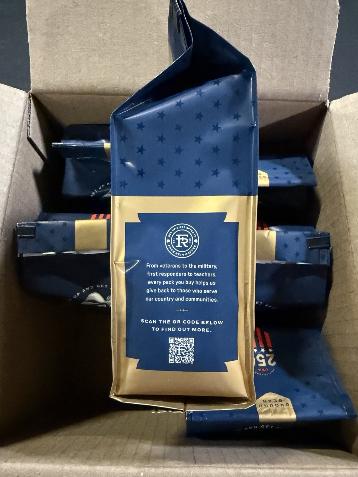 Box Of Free Rein Indivisible Medium Roast 6/12 Oz 100% Arabica Ground Coffee