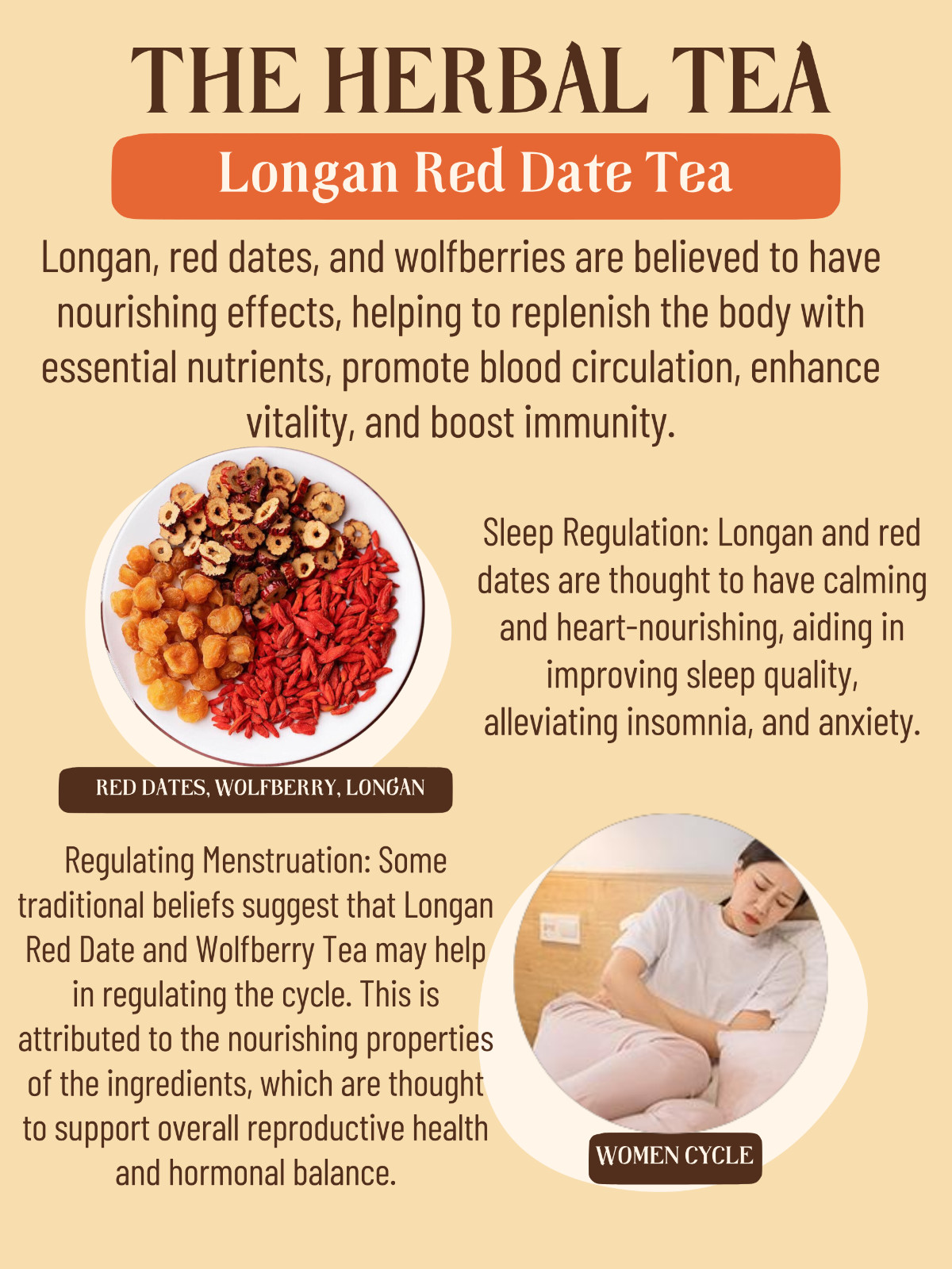 Longan Red Dates Tea Jujube Tea with Dried Wolfberry Longan 300g (6gx 50Teabags)
