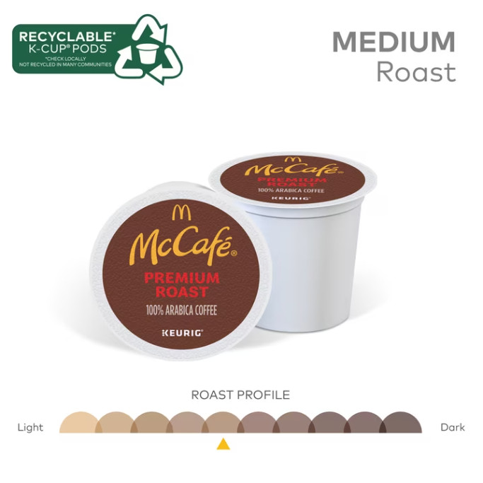 McCafe Premium Roast Coffee K-Cup Coffee Pods, Medium Roast, 48 Count