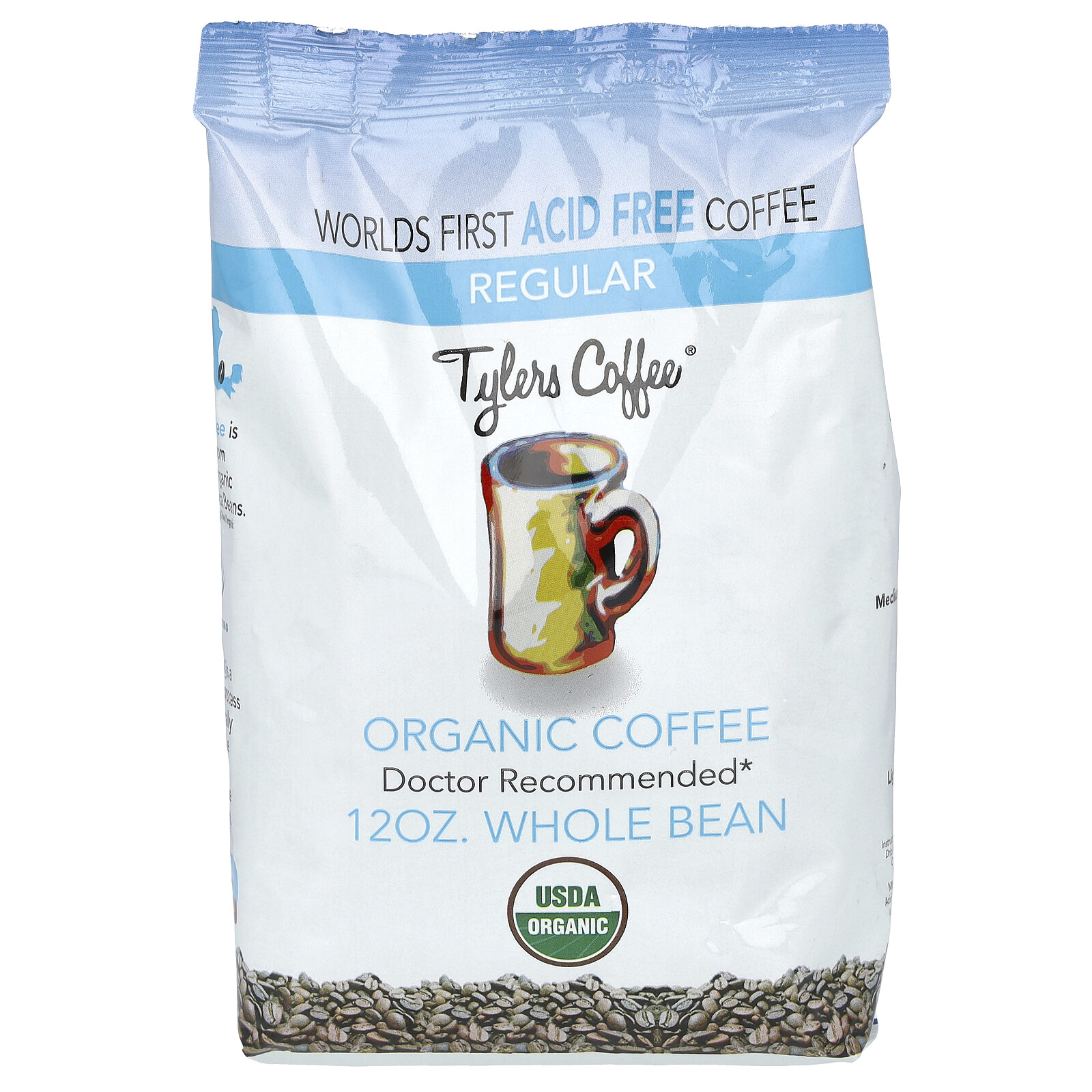 Organic Coffee, Whole Bean, Regular, 12 oz