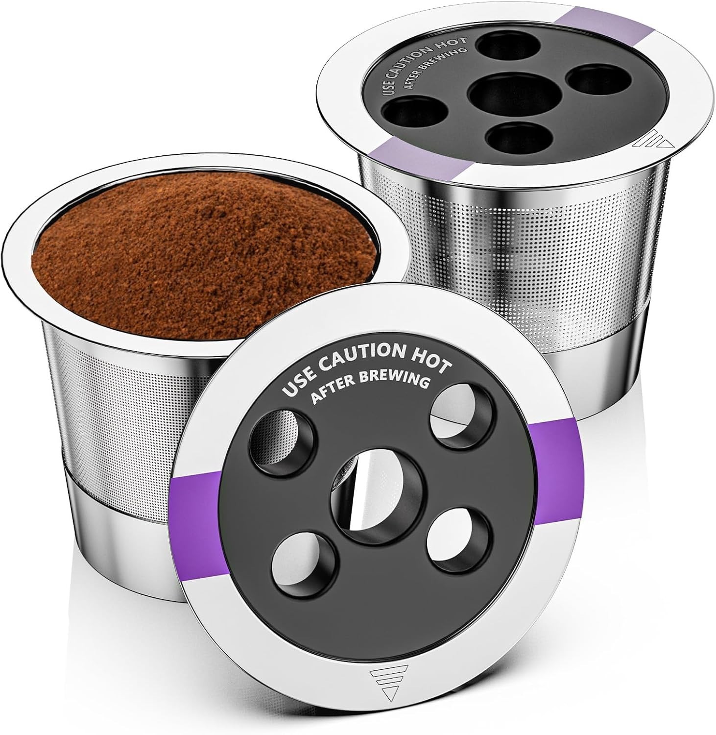 Universal Refillable Coffee Pods with 5 Holes, Suitable for k cups, Stainless st
