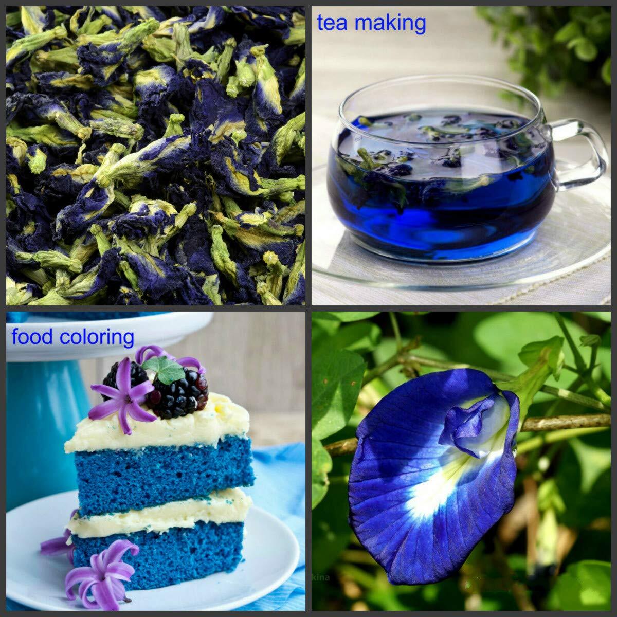 100g Dried Blue Butterfly Pea Flower Tea Pure Organic Ideal for 500 cups or more