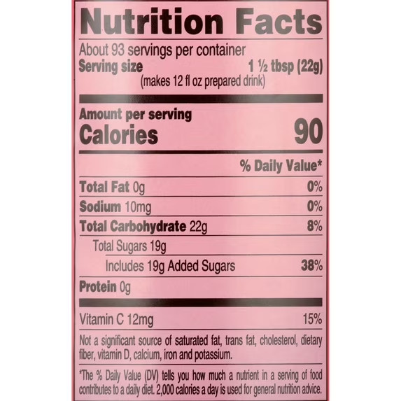4C 35 Qt Powdered Soft Drink Mix Pink Lemonade, 72.5 oz, Single Pack Canister-