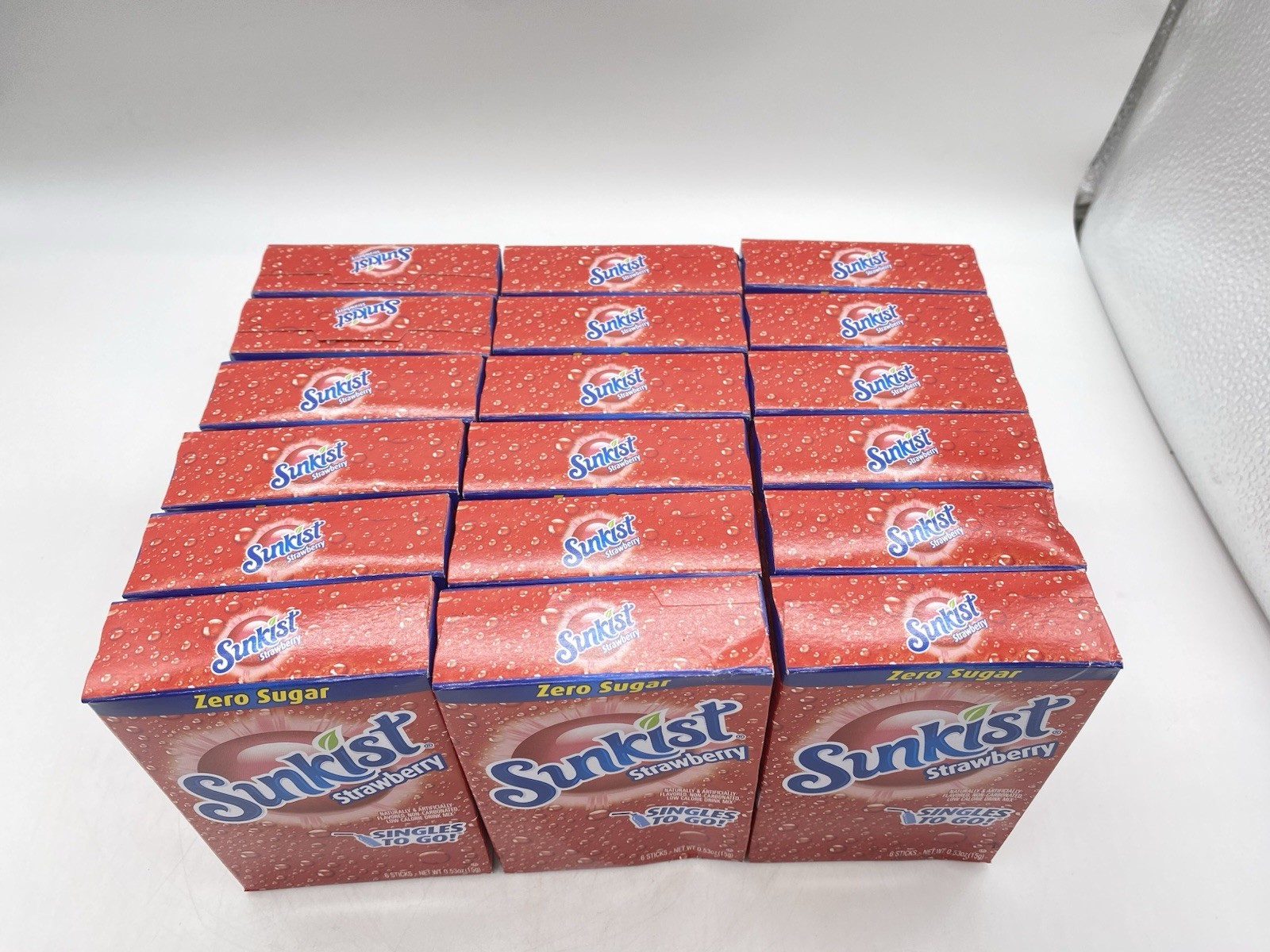 Sunkist Soda Singles To Go Drink Mix Strawberry 18 Boxes with 6 Packets Each