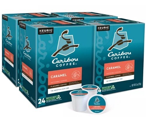 Caribou Coffee Caramel Coffee, Medium roast, 96 count. Free Shipping