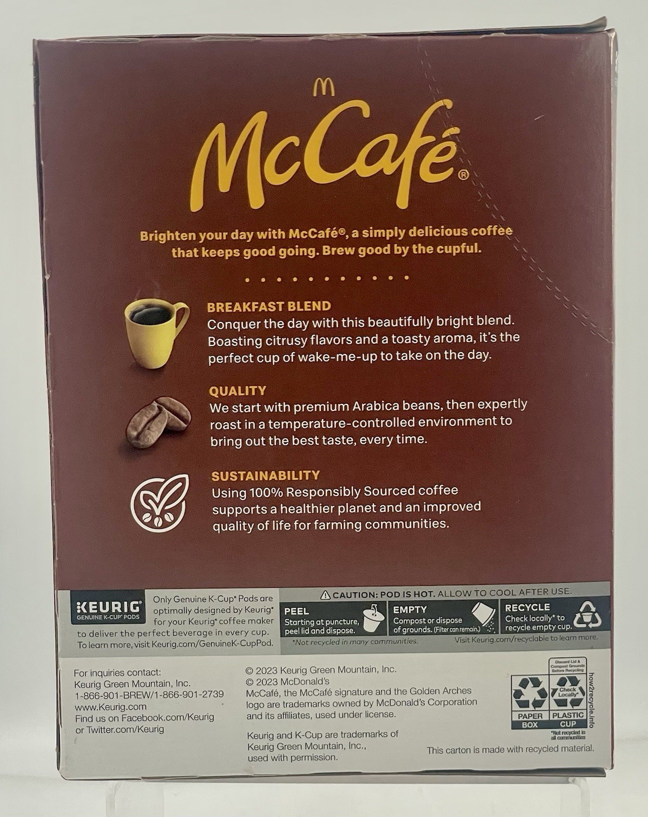Lot of 2 McCafe Breakfast Blend Light Roast K-Cup 192 Pods EXP 09/26