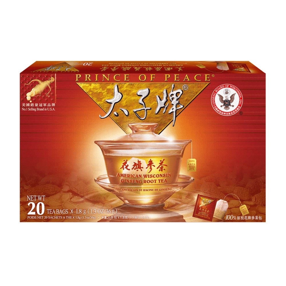 PRINCE OF PEACE AMERICAN GINSENG ROOT TEA BAGS 20 CT