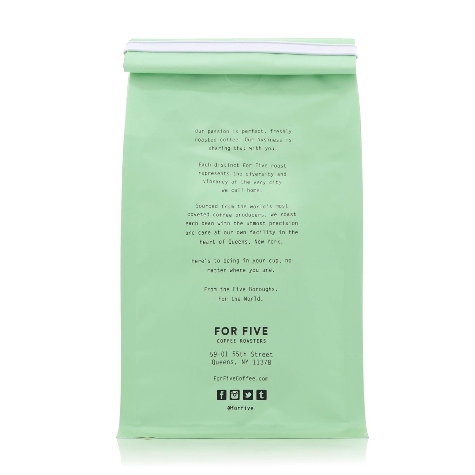 For Five Coffee Roasters – Roasted In NYC – Costa Rica Whole Bean 12 oz