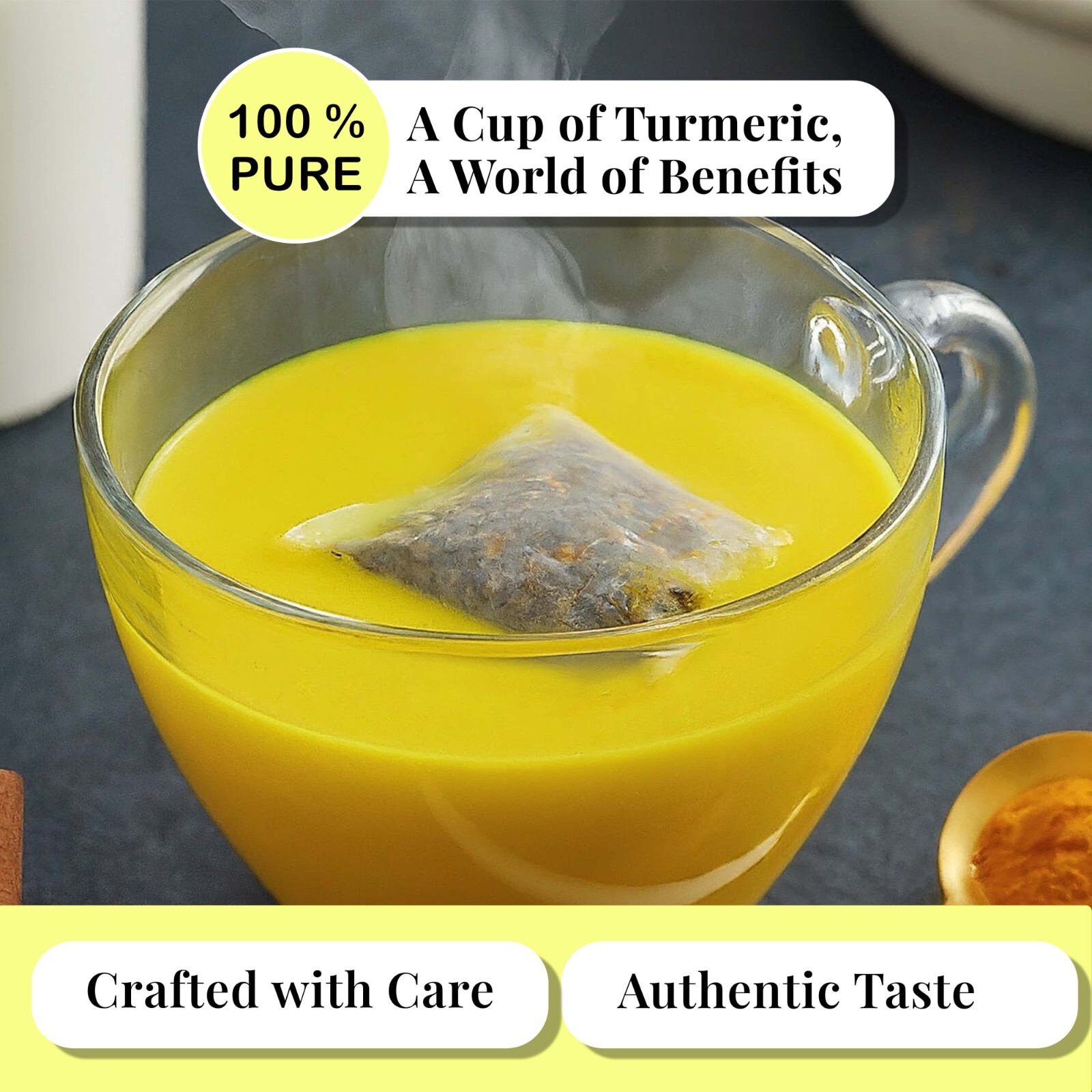Organic Turmeric Herbal Tea Blend, Tumeric Tea, Te de Curcuma , 75 Tea Bags