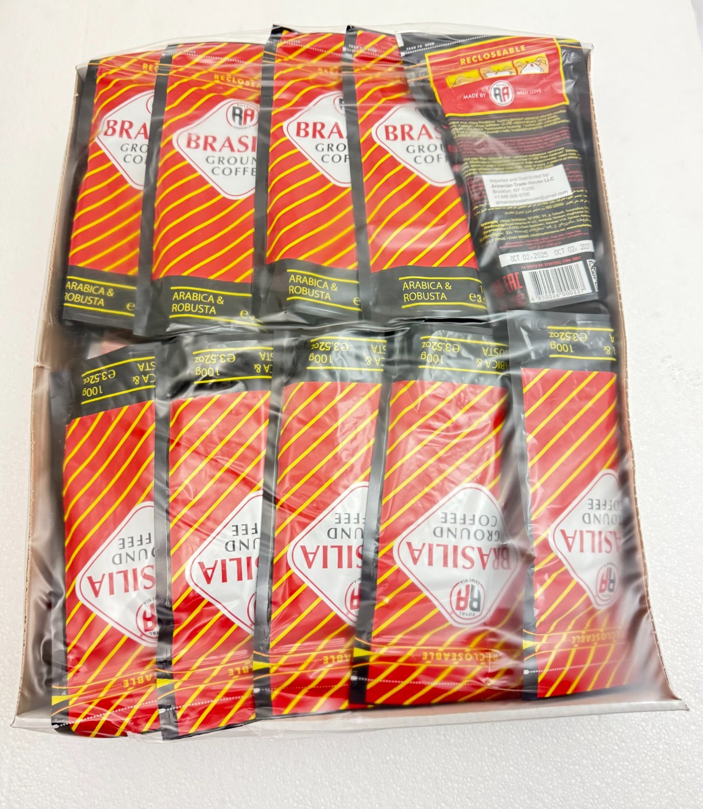 Armenian Ground Coffee, Royal Armenia, Brasilia – (30 packs x 100 g, Total 3 KG)