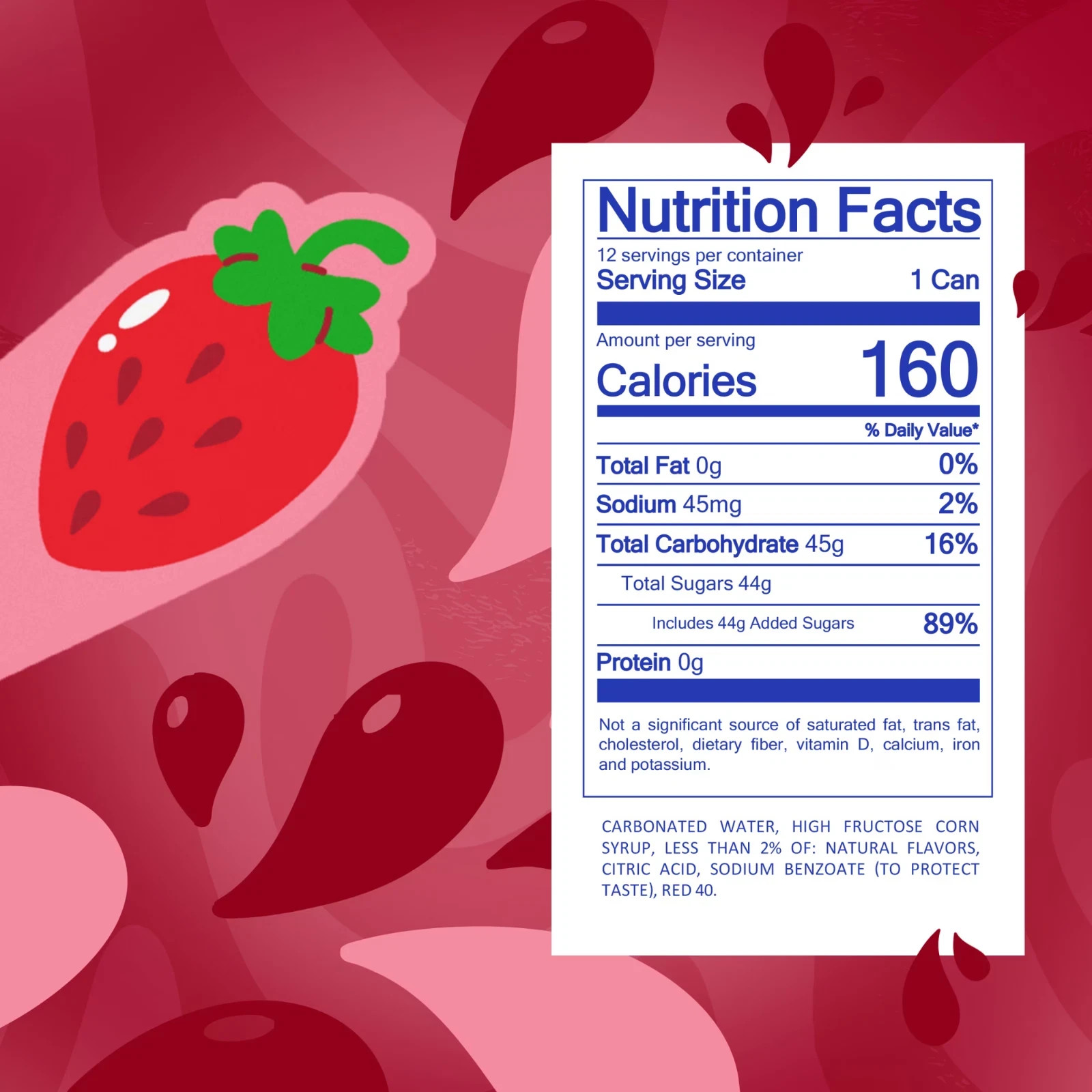 Strawberry Soda Pop Fridge Pack Cans, 12 Fl Oz, 12 Pack