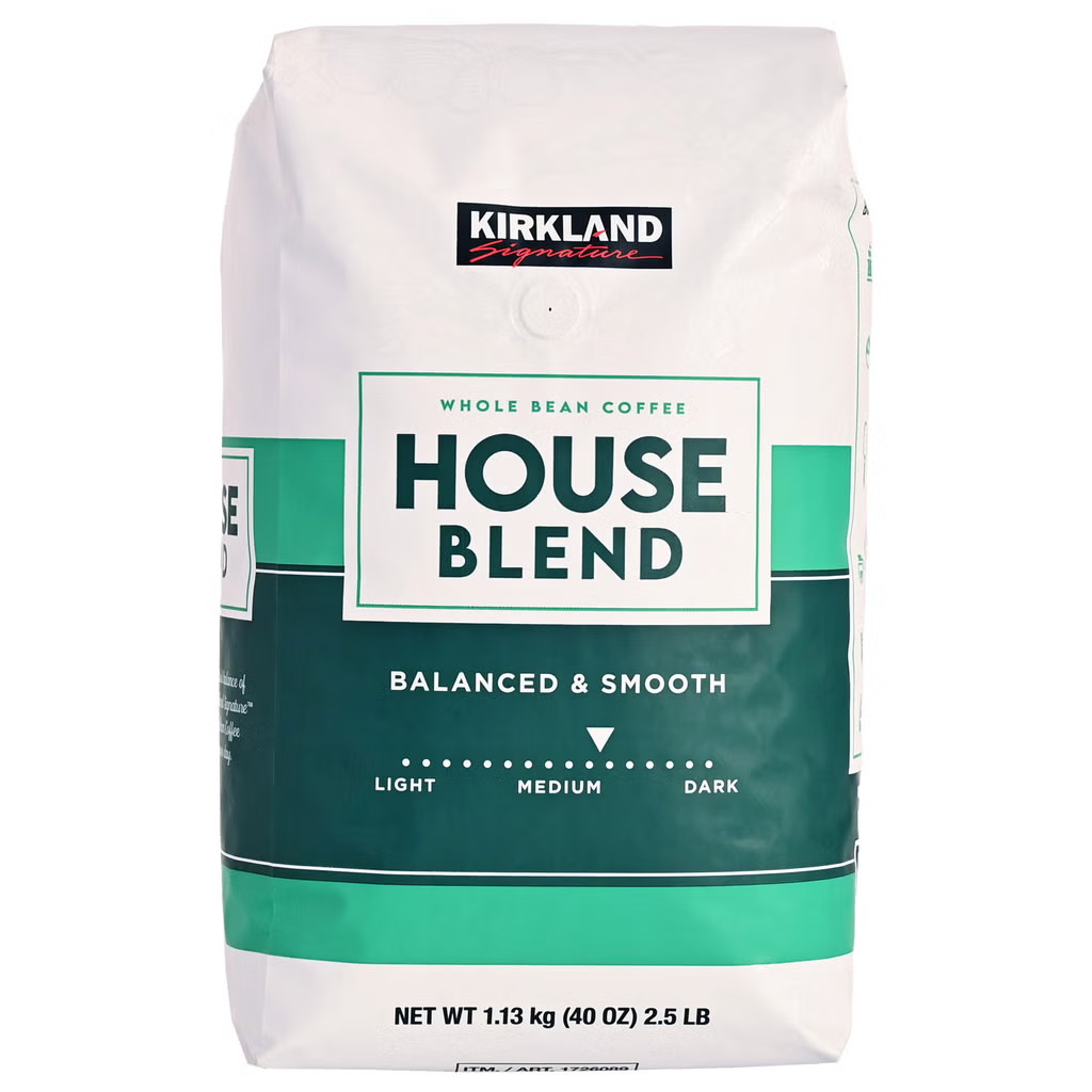 Kirkland Signature House Blend Whole Bean Coffee Balanced Smooth Medium Roast