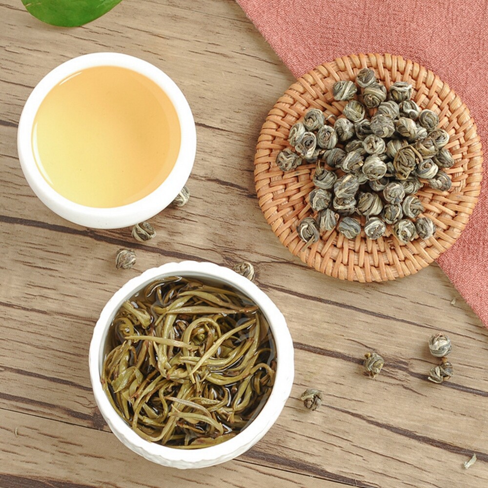 Pure Natural Green/Rose Tea Organic Loose Leaf Jasmine Dragon Ball Tea 100g