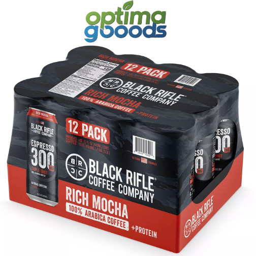 Black Rifle Espresso 300 Mocha 15 fl oz, 12 Pack – Ready to Drink Coffee.