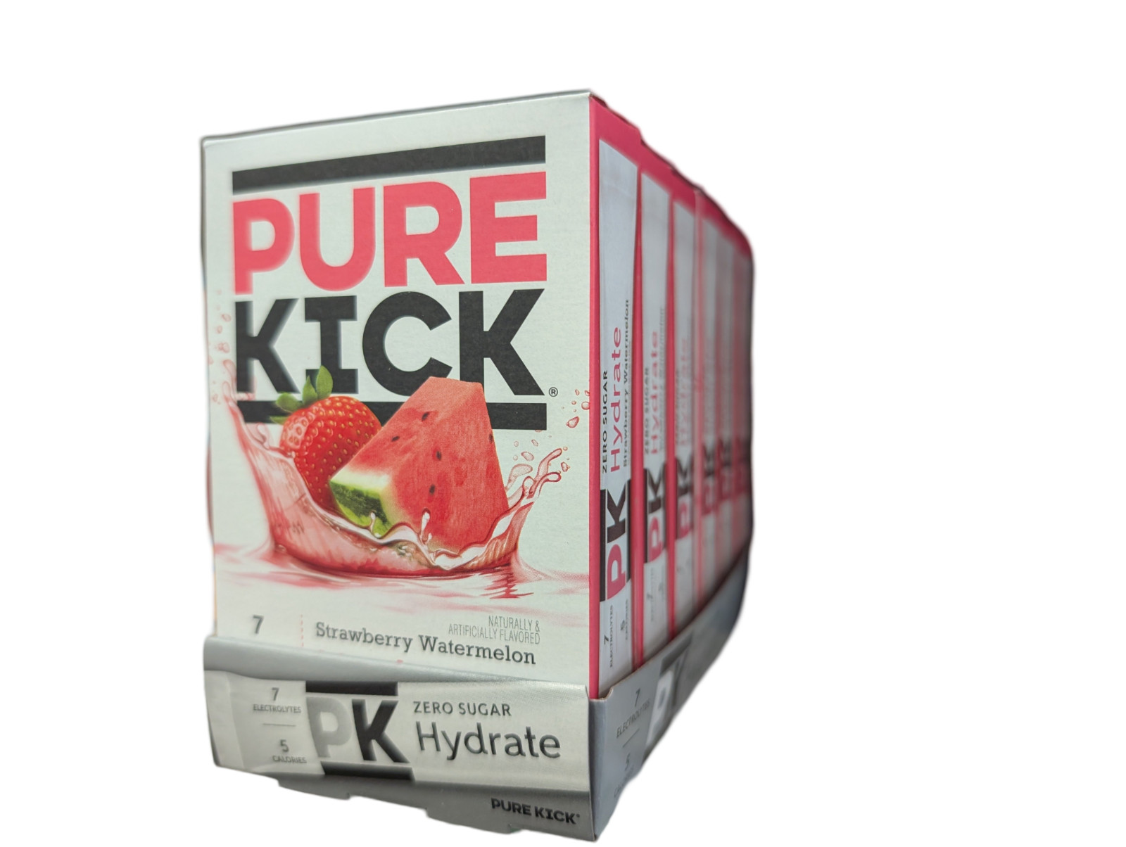 Pure Kick Strawberry watermelon Drink Mix Singles to Go! 6 Boxes, 6 Packets Each