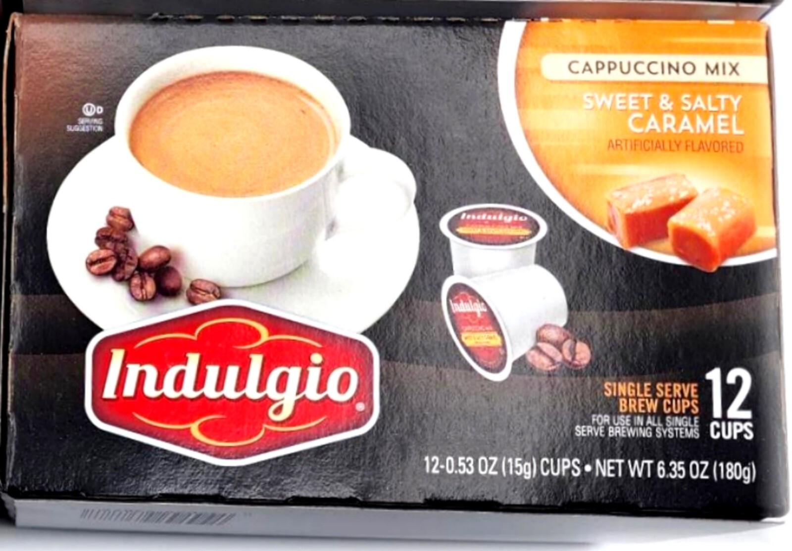 12 Indulgio SWEET & SALTY CARAMEL Cappuccino K-Cup Coffee Pods Keurig-1 box 2026
