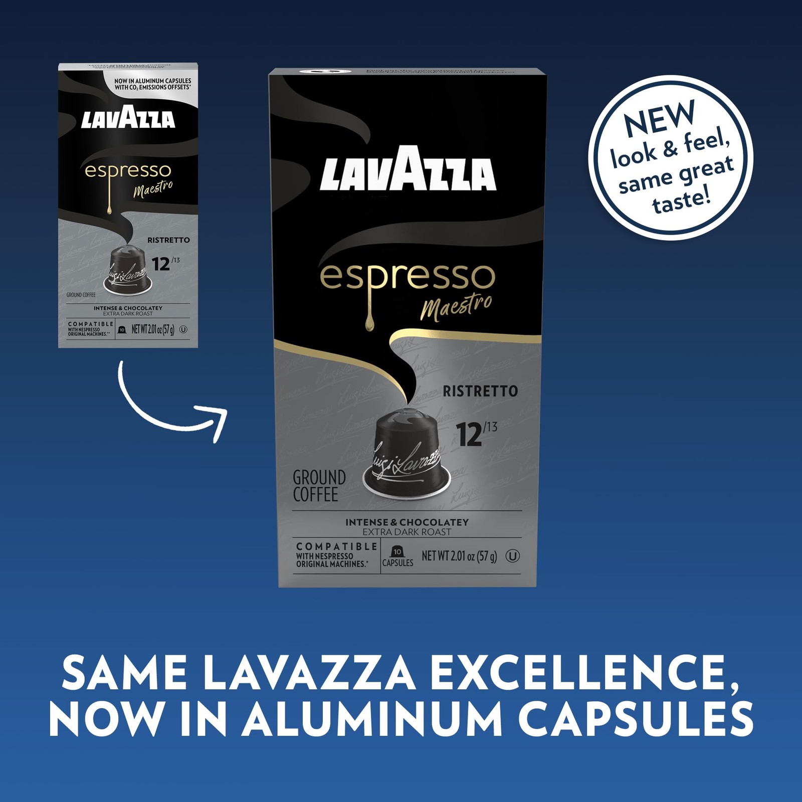 Lavazza Espresso Maestro Ristretto Aluminum Capsules Dark Espresso Roast Arabica