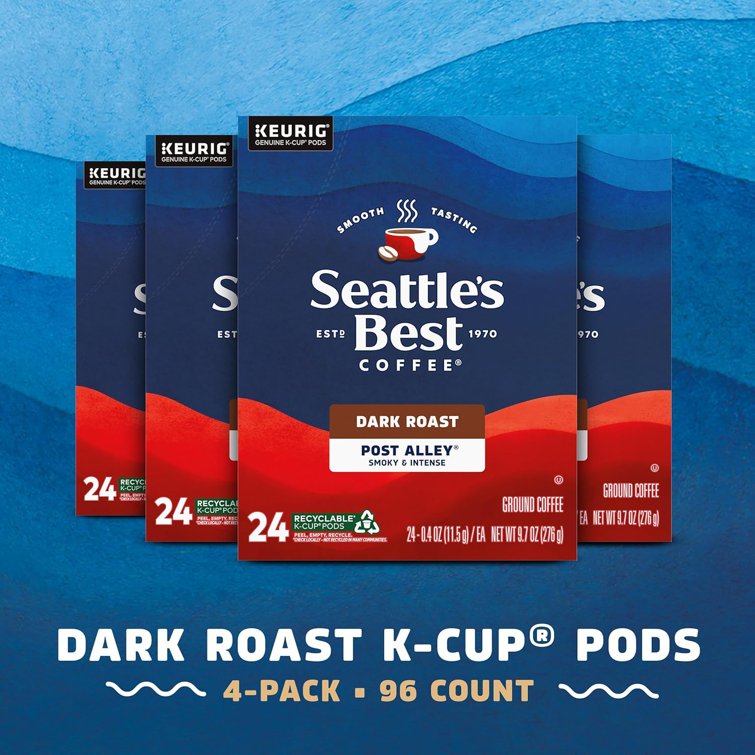 Seattle’S Best Coffee, Dark Roast K-Cup Coffee Pods, Post Alley, 100% Arabica, 4
